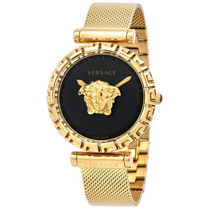 Versace Palazzo Empire Greca Black Dial Gold Mesh Bracelet Watch for Women - VEDV00519 Authentic Buy Shop Now