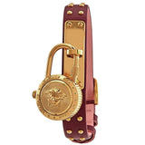 Versace Medusa Lock Icon Gold Dial Red Leather Strap Watch for Women - VEDW00319 Authentic Buy Shop Now