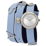 Versace V Flare Silver Dial Blue Leather Strap Watch for Women - VEBN00118 Authentic Buy Shop Now