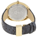Versace Shadov Quartz Gold Dial Black Leather Strap Watch for Women - VEBM00318 Authentic Buy Shop Now