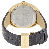 Versace Shadov Quartz Gold Dial Black Leather Strap Watch for Women - VEBM01118 Authentic Buy Shop Now