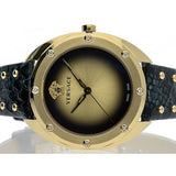 Versace Shadov Gold Dial Green Leather Strap Watch For Women - VEBM01018 Authentic Buy Shop Now