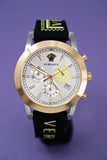 Versace Sports Tech Chronograph Silver Dial Black Rubber Strap Watch for Women - VELT00519 Authentic Buy Shop Now