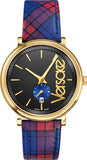 Versace V-Circle The Clans Edition Black Dial Red & Blue Leather Strap Watch for Women - VEBQ00218 Authentic Buy Shop Now