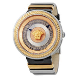 Versace V Metal Icon Gold Dial Black & Silver & Gold Strap Watch for Women - VLC020014 Authentic Buy Shop Now