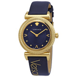 Versace Greca Blue Dial Blue Leather Strap Watch for Women - VERE00218 Authentic Buy Shop Now