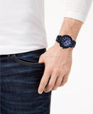 Versace V Race Chronograph Quartz Blue Dial Blue Leather Strap Watch For Men - VEBV00419 Authentic Buy Shop Now