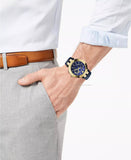 Versace V-Race Multifunction Quartz Blue Dial Blue Leather Strap Watch For Men - VEBV00219 Authentic Buy Shop Now