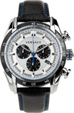 Versace V-Ray Quartz Silver Dial Black Leather Strap Watch for Men - VDB010014 Authentic Buy Shop Now