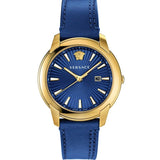 Versace V-Urban Quartz Blue Dial Blue Leather Strap Watch for Men - VELQ00319 Authentic Buy Shop Now