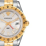 Versace Hellenyium GMT Silver Dial Two Tone Steel Strap Watch for Men - V11030015 Authentic Buy Shop Now