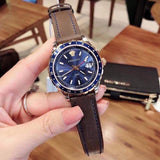 Versace Hellenyium GMT Blue Dial Brown Leather Strap Watch for Men - V11080017 Authentic Buy Shop Now