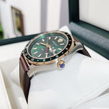 Versace Hellenyium Green Dial Brown Leather Strap Watch for Men - V11090017 Authentic Buy Shop Now