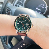 Versace Hellenyium Green Dial Brown Leather Strap Watch for Men - V11090017 Authentic Buy Shop Now