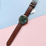 Versace Hellenyium Green Dial Brown Leather Strap Watch for Men - V11090017 Authentic Buy Shop Now