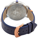 Versace V Circle Quartz Blue Dial Blue Leather Strap Watch For Women - VBP09017 Authentic Buy Shop Now