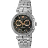 Versace Aion Chronograph Black Dial Silver Steel Strap Watch For Men - VE1D01019 Authentic Buy Shop Now