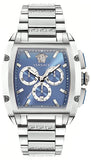 Versace Dominus Chronograph Blue Dial Silver Steel Strap Watch For Men - VE6H00423 Authentic Buy Shop Now