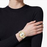 Versace Greca Logo Moonphase Mother of Pearl Dial Two Tone Steel Strap Watch for Women - VE7G00524 Authentic Buy Shop Now