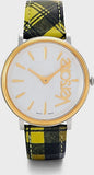 Versace V-Circle The Clans Edition Silver Dial Multicolor Leather Strap Watch for Women - VE8100118 Authentic Buy Shop Now