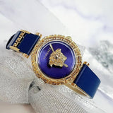 Versace Palazzo Empire Greca Quartz Blue Dial Blue Leather Strap Watch for Women - VEDV00219 Authentic Buy Shop Now