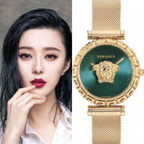 Versace Palazzo Empire Greca Green Dial Gold Mesh Bracelet Watch for Women - VEDV00819 Authentic Buy Shop Now