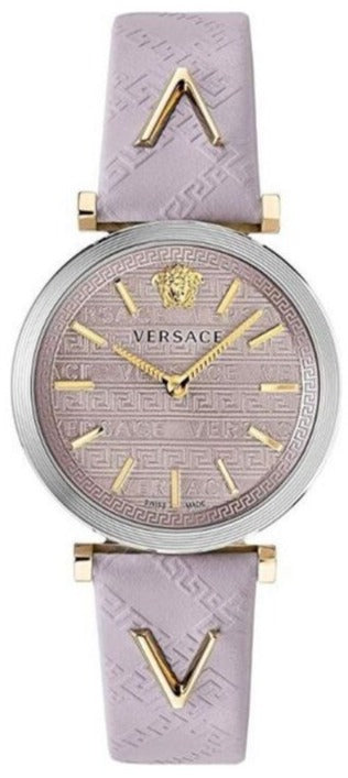 Versace V-Twist Quartz Purple Dial Purple Leather Strap Watch for Women - VELS00219 Authentic Buy Shop Now