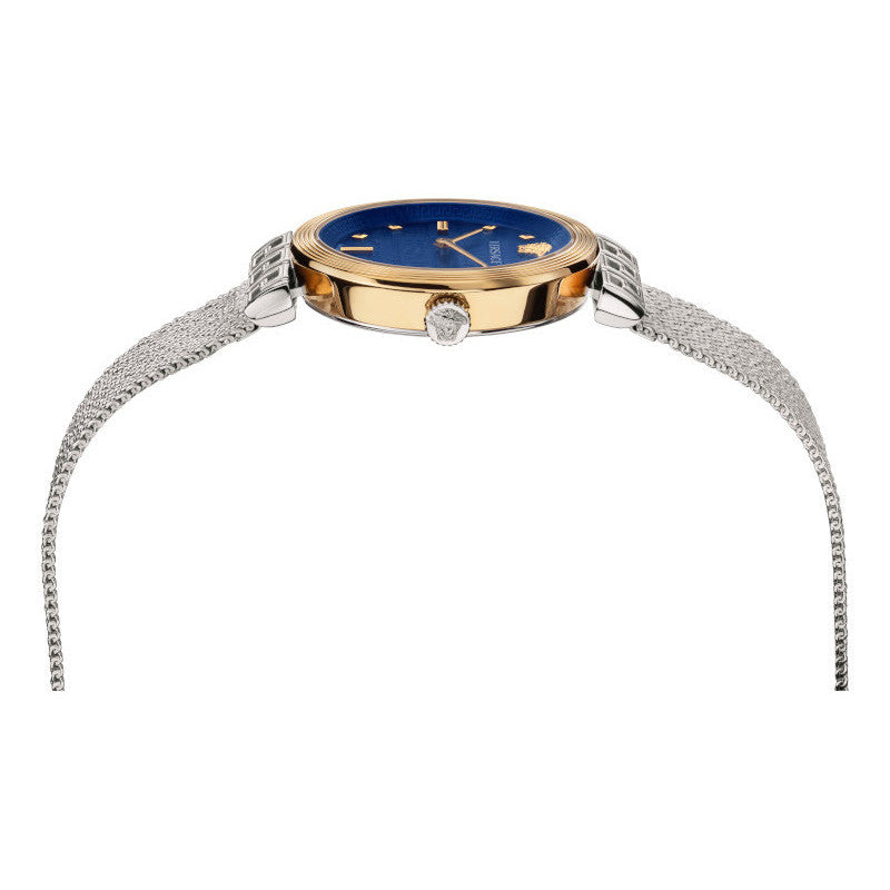 Versace Meander Blue Dial Silver Mesh Bracelet Watch for Women - VELW00520 Authentic Buy Shop Now