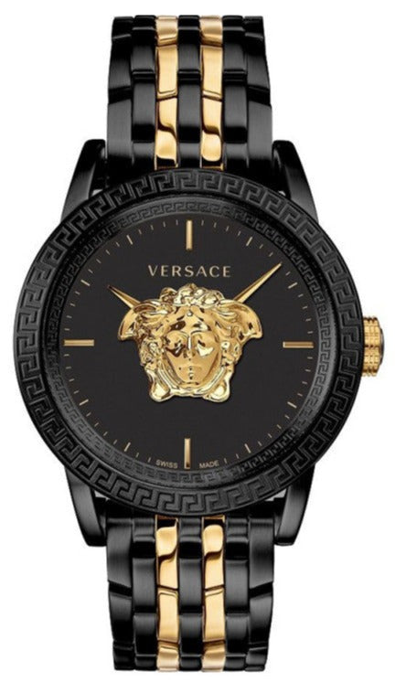 Versace Palazzo Empire Black Dial Two Tone Steel Strap Watch for Men - VERD01119 Authentic Buy Shop Now