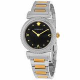 Versace V-Motif Black Dial Two Tone Steel Strap Watch for Women - VERE00518 Authentic Buy Shop Now
