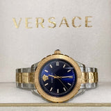 Versace Hellenyium Blue Dial Two Tone Steel Strap Watch for Women - V12060017 Authentic Buy Shop Now