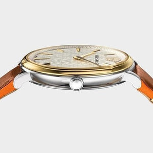 Versace V Circle Quartz Silver Dial Brown Leather Strap Watch For Women - VBP04017 Authentic Buy Shop Now