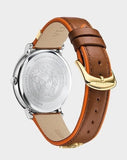 Versace V Circle Quartz Silver Dial Brown Leather Strap Watch For Women - VBP04017 Authentic Buy Shop Now