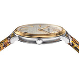 Versace V-Circle Silver Dial Cheetah Print Brown Leather Strap Watch for Women - VBP12017 Authentic Buy Shop Now