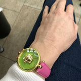 Versace Palazzo Empire Green Dial Pink Leather Strap Watch for Women - VCO150017 Authentic Buy Shop Now