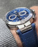 Versace Aion Chronograph Blue Dial Blue Leather Strap Watch for Men - VE1D01220 Authentic Buy Shop Now