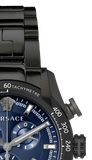 Versace V-Ray Chronograph Quartz Blue Dial Black Steel Strap Watch For Men - VE2I00521 Authentic Buy Shop Now