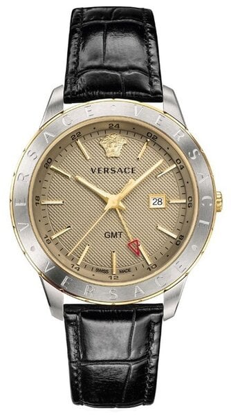 Versace Univers Beige Dial Black Leather Strap Watch for Men - VEBK00218 Authentic Buy Shop Now