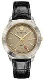 Versace Univers Beige Dial Black Leather Strap Watch for Men - VEBK00218 Authentic Buy Shop Now