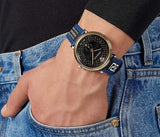Versace V-Circle Black Dial Blue Leather Strap Watch for Men - VEBQ01419 Authentic Buy Shop Now