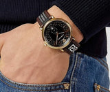 Versace V-Circle Quartz Black Dial Brown Leather Strap Watch for Men - VEBQ01619 Authentic Buy Shop Now