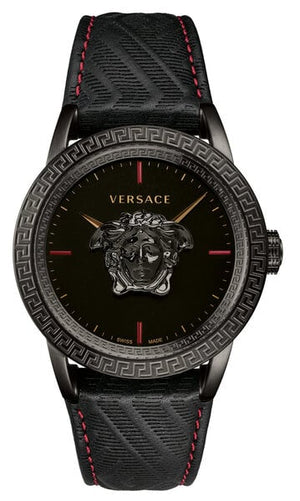 Versace Palazzo Empire Black Dial Black Leather Strap Watch for Men - VERD00218 Authentic Buy Shop Now