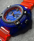 Versace Icon Active Chronograph Quartz Blue Dial Orange Rubber Strap Watch For Men - VEZ700922 Authentic Buy Shop Now