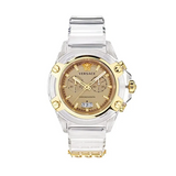 Versace Icon Active Chronograph Gold Dial White Silicone Strap Watch for Men - VEZ700121 Authentic Buy Shop Now