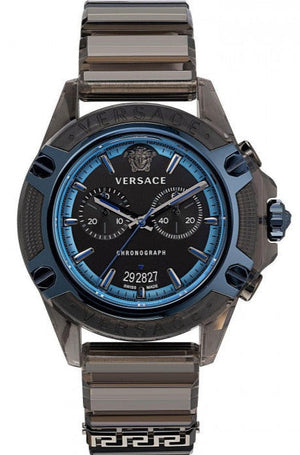 Versace icon Active Chronograph Black Dial Black Silicone Strap Watch For Men - VEZ700622 Authentic Buy Shop Now