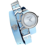 Versace V Flare Silver Dial Blue Leather Strap Watch for Women - VEBN00118 Authentic Buy Shop Now