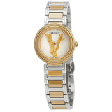 Versace Virtus Quartz White Dial Two Tone Steel Strap Watch For Women - VET300721 Authentic Buy Shop Now