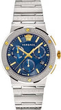 Versace Greca Quartz Blue Dial Silver Steel Strap Watch For Men - VEZ900221 Authentic Buy Shop Now