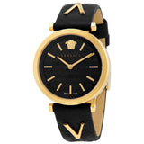 Versace V-Twist Black Dial Black Leather Strap Watch for Women - VELS00619 Authentic Buy Shop Now