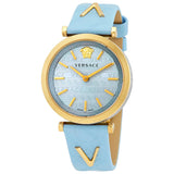 Versace V-Twist Blue Dial Blue Leather Strap Watch for Women - VELS00319 Authentic Buy Shop Now